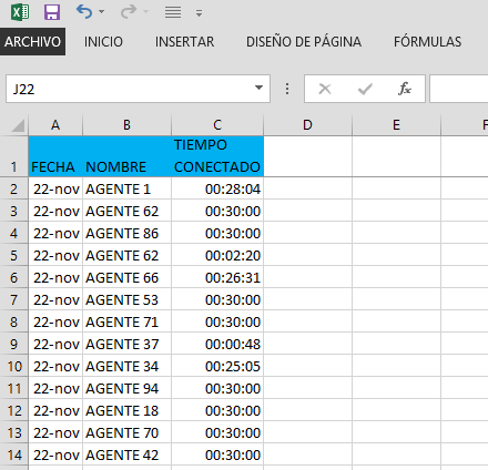 Cálculos de horas en Excel