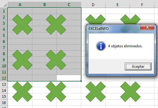 Eliminar autoformas de un rango en Excel