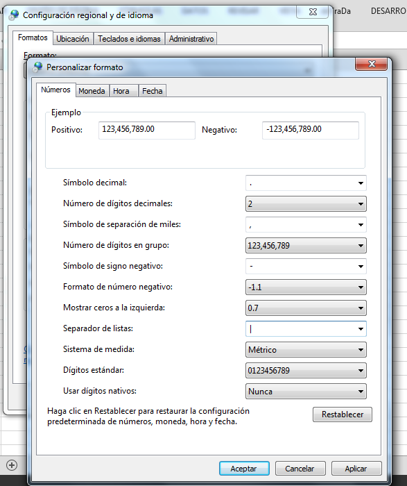 Cambiar separador de listas en Panel de Control de Windows