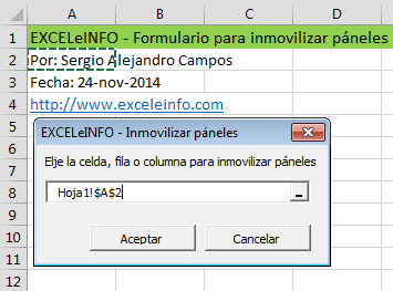 Inmovilizar páneles de todas las hojas de un archivo de Excel mediante un formulario vba