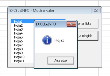 Mostrar el valor seleccionado de un ListBox en Excel vba