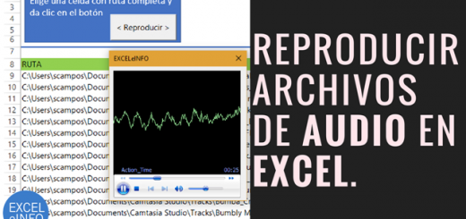 Reproducir archivos de audio en Excel y vba con control de Windows Media Player