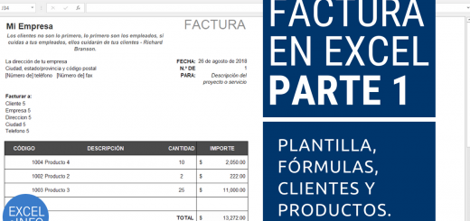 Factura en Excel Parte 1 - Plantilla, Fórmulas y listas de validación de clientes y productos