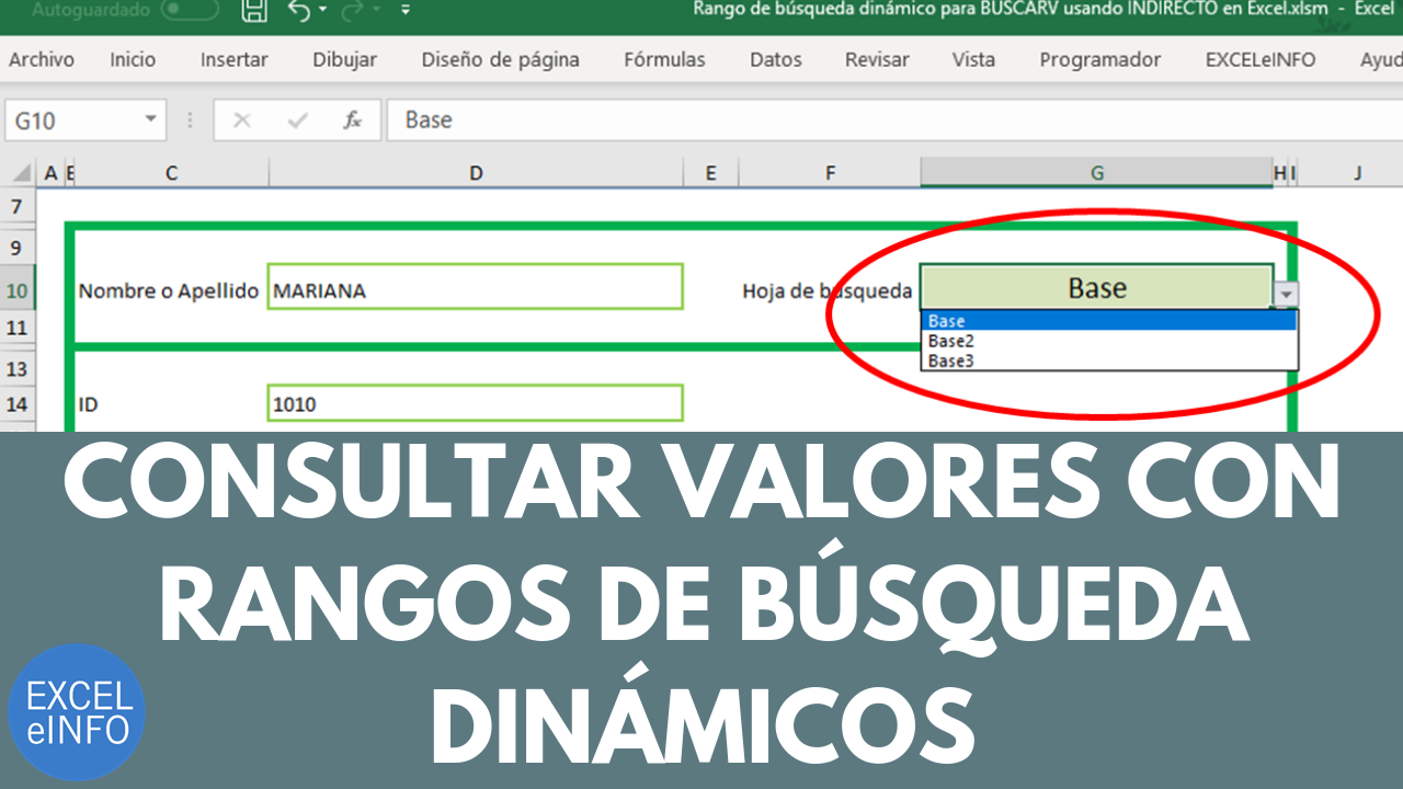 Buscar valores en rangos de búsqueda dinámicos usando BUSCARV e INDIRECTO en Excel