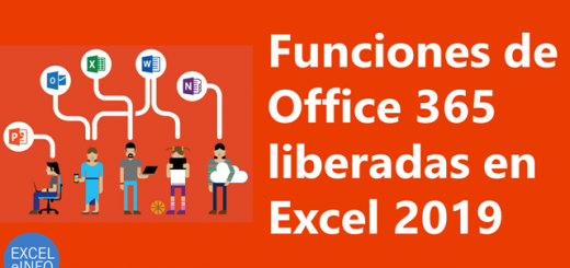 Funciones de Office 365 liberadas en Excel 2019