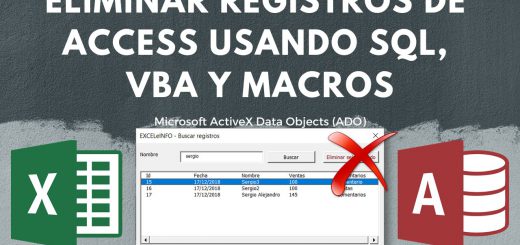 Eliminar registros de Base de Access desde Excel usando SQL Query, VBA y ADO