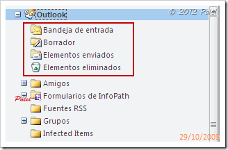 Orden de carpetas en Outlook 2010