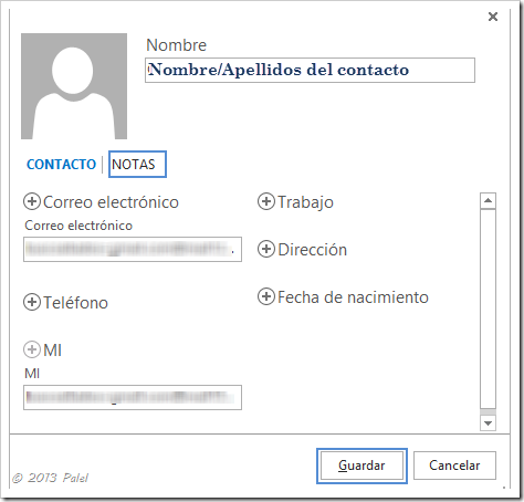 Contactos Outlook 2013 2