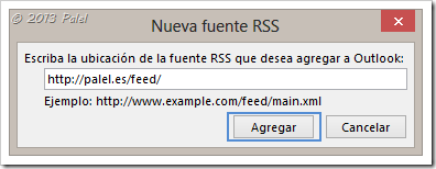 Fuentes RSS en Outlook 14