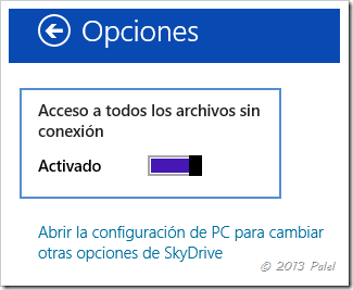 SkyDrive sin conexión