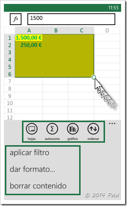 Excel Mobile: Copiar y Pegar celdas - Imagen 4