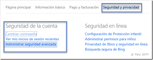 Cuentas Microsoft - Administración y Seguridad - palel.es