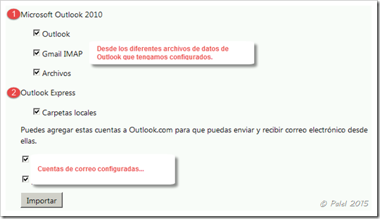 Importar contenido de Outlook Express en Outlook.com - Palel.es