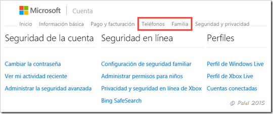 Cuentas Microsoft - Administración - Palel.es